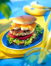 Hamburger z indyka i bananów Hamburger z indyka i bananów